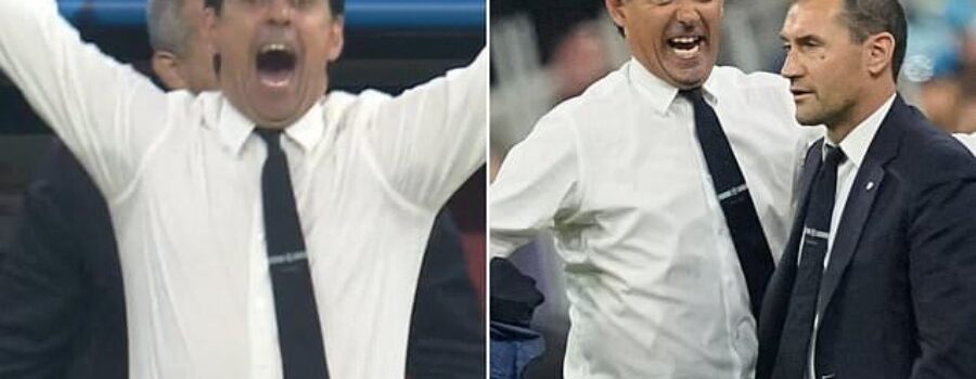 Incredible moment Inter Milan boss Simone Inzaghi LOSES IT on the touchline in furious meltdown as his side are battered by PSG