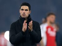 (Photo) Liverpool fans at Anfield show Mikel Arteta no mercy with six-word banner taunt