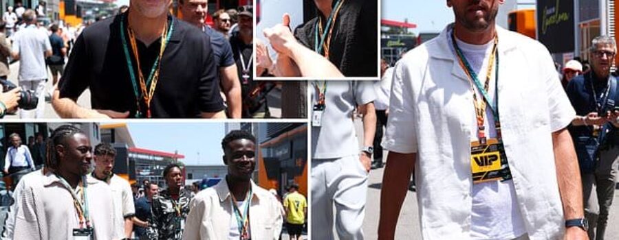 Harry Kane and Thomas Tuchel take England players out to the Spanish Grand Prix in Barcelona during their VERY warm-weather training camp… but FOUR stars are missing from team bonding session photos