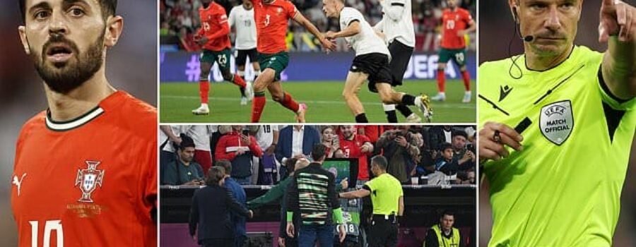 Bernardo Silva bitterly claims the referee ‘doesn’t know the rules’ – after clashing with Florian Wirtz in Portugal’s 2-1 Nations League semi-final win over Germany