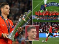 Tearful Cristiano Ronaldo lands yet another trophy as Portugal beat rivals Spain on penalties to win the Nations League after veteran superstar equalised in thrilling final