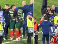 Footage shows Cristiano Ronaldo’s emotional reaction to Portugal’s Nations League triumph – as veteran uses Man United star as a shield during penalty shoot-out