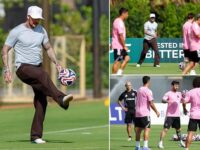 David Beckham makes surprise appearance at Inter Miami training with Lionel Messi and Co ahead of their Club World Cup opener