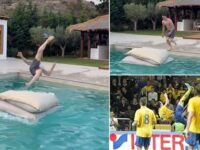 Zlatan Ibrahimovic performs incredible stunt in swimming pool as former Man United and Barcelona star shows his ability is still intact