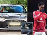 Marcus Rashford arrives at Carrington in sparkling £177k Audi to train alone after the squad had left the complex – as forward’s Man United exile continues