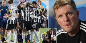 Newcastle star is taken off on stretcher after suffering worrying injury during preseason friendly – just weeks before new season kicks off