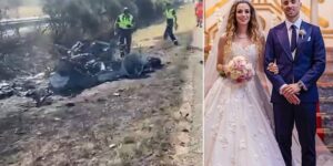 Tragic aftermath of Diogo Jota Lamborghini ‘fireball’: Charred remains of supercar after it crashed when ‘tyre burst while trying to overtake car’ – killing Liverpool star, 28, and his brother