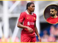 (Image) Mo Salah’s reaction to Rio Ngumoha wonder goal speaks volumes about Liverpool starlet