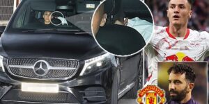 Hiding from Eddie Howe, Benjamin? Sesko arrives in Manchester for Man United medical ahead of £74m transfer from RB Leipzig – as new details of Red Devils’ big-money deal are revealed