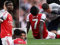 Mikel Arteta faced with major injury concern ahead of Arsenal’s trip to Anfield after Bukayo Saka is forced off due to injury during Gunners’ clash with Leeds