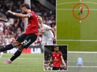 Was the REFEREE the reason Bruno Fernandes missed his penalty? Man United star fumes at official after bizarre collision in his run-up